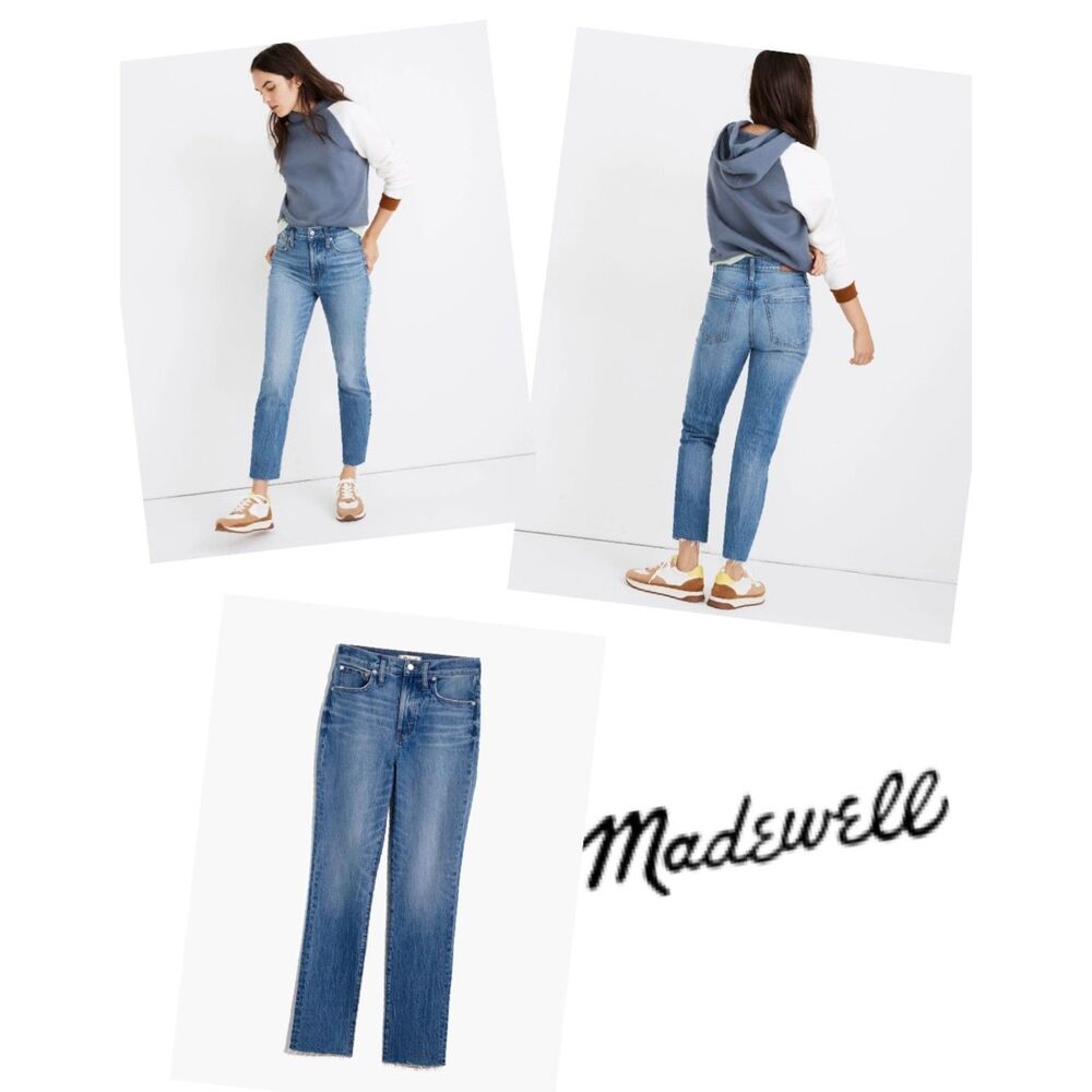 SZ 31 MADEWELL The Perfect Vintage Jean Raw-Hem (Cuffed or Uncuffed) Enmore Wash